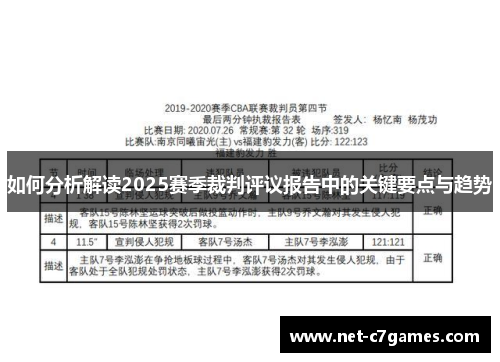 如何分析解读2025赛季裁判评议报告中的关键要点与趋势 如何分析解读2025赛季裁判评议报告中的关键要点与趋势